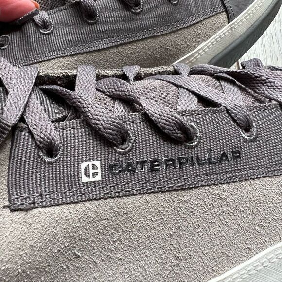 Black Caterpillar Code Hex Utility Unisex Leather Shoe Sneakers Grey P110508 - Picture 6 of 12